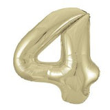 White Gold Number Supershape Helium Filled Foil Balloon