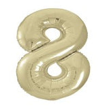 White Gold Number Supershape Helium Filled Foil Balloon
