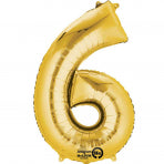 Gold 16" Air Fill Number Foil Balloon