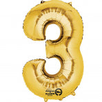 Gold 16" Air Fill Number Foil Balloon