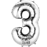 Silver 16" Air Fill Number Foil Balloon