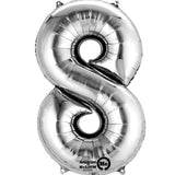 Silver 16" Air Fill Number Foil Balloon