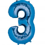 Blue 16" Air Fill Number Foil Balloon