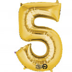 Gold 16" Air Fill Number Foil Balloon