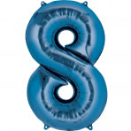 Blue 16" Air Fill Number Foil Balloon