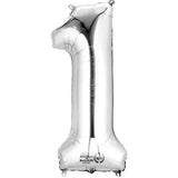 Silver 16" Air Fill Number Foil Balloon