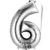 Silver 16" Air Fill Number Foil Balloon