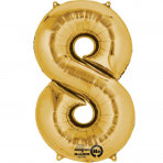 Gold 16" Air Fill Number Foil Balloon