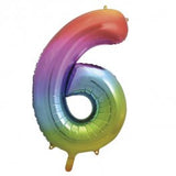 Rainbow Number Supershape Helium Filled Foil Balloon