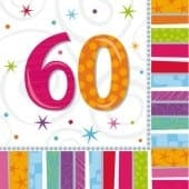 Radiant 60 Party Napkins x16