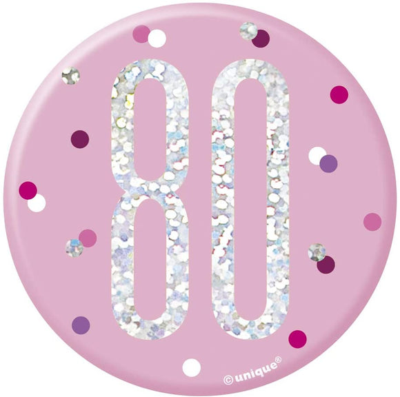 Age 80 Pink Badge
