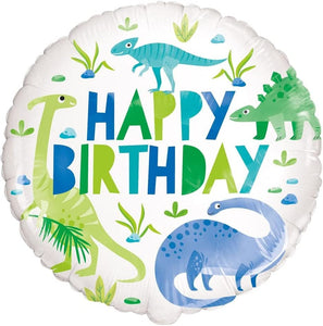 Dinosaurs Happy Birthday Helium Filled Foil Balloon