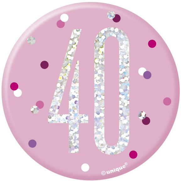 Age 40 Pink Badge