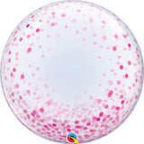 Personalised Confetti Dots Helium Filled Single Bubble Balloon In A Choice Of 4 Colours look