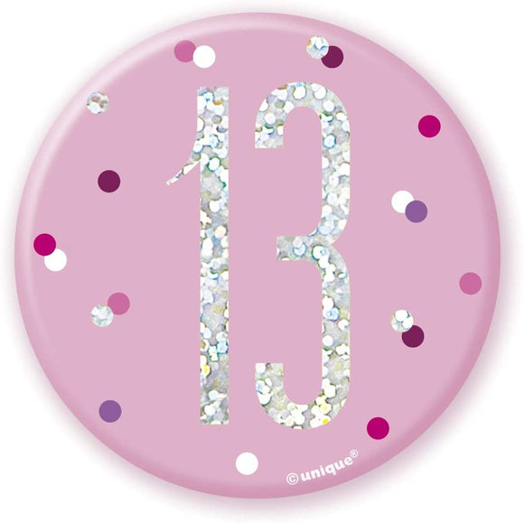 Age 13 Pink Badge