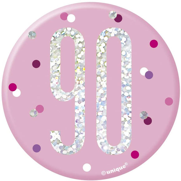 Age 90 Pink Badge