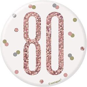 Age 80 Rose Gold Badge