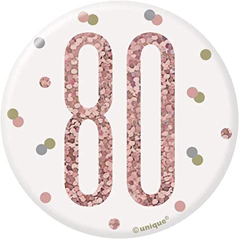 Age 80 Rose Gold Badge