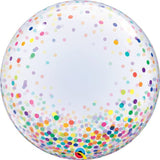 Personalised Balloon Filled Confetti Dots Helium Filled Single Bubble Balloon In A Choice Of 4 Colours