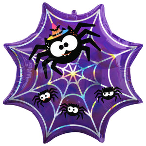 Iridescent Spider Web Supershape Helium Filled Foil Balloon