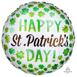 Happy St Patrick's Day Helium Filled Foil Balloon