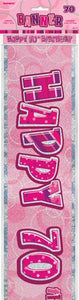 Pink Glitz Happy 70th Birthday Banner