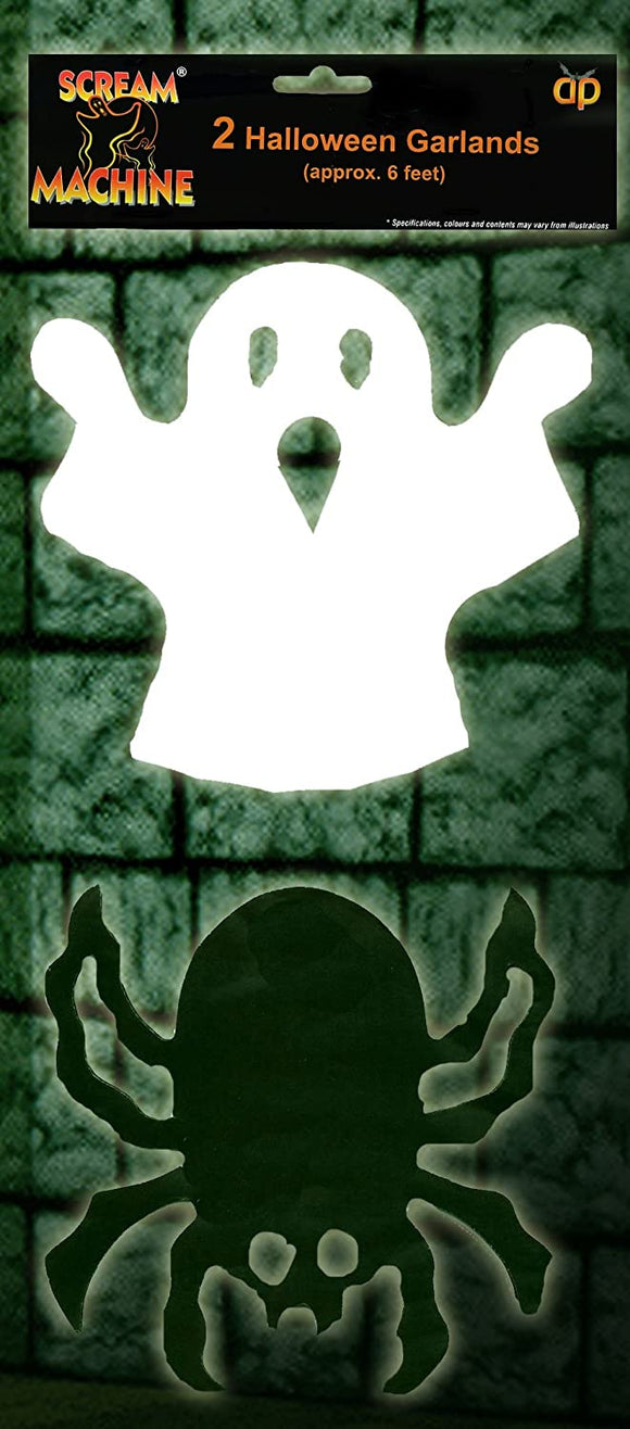 Spooky Halloween Garlands x2 (Ghost & Spider)