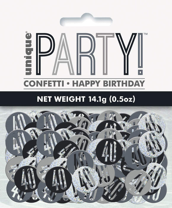 Black And Silver 40 Metallic Confetti 14g