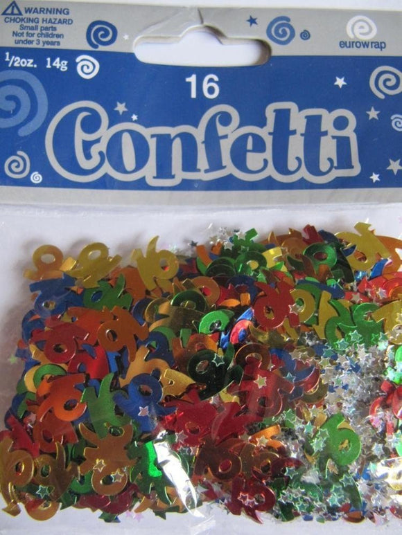 Multi Colour 16 Metallic Confetti 14g