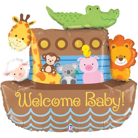 Noah's Ark Welcome Baby Helium Filled Supershape Foil Balloon