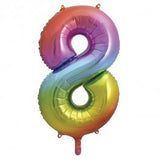 Rainbow Number Supershape Helium Filled Foil Balloon