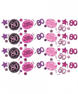 Pink Celebration 80th Birthday Confetti 34g