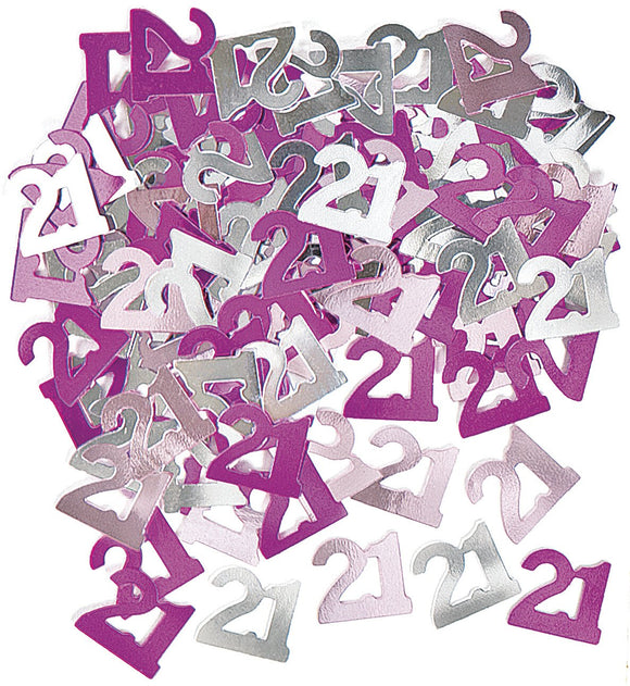 Pink And Silver 21 Metallic Confetti 14g