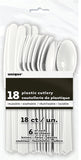 White Plastic Cutlery (18 Pieces)