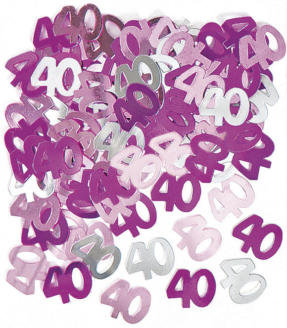 Pink And Silver 40 Metallic Confetti 14g