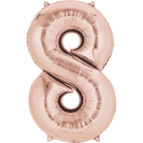 Rose Gold 16" Air Fill Number Foil Balloon