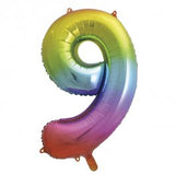 Rainbow Number Supershape Helium Filled Foil Balloon