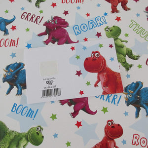 Dinosaurs Gift Wrap And Gift Tag Set