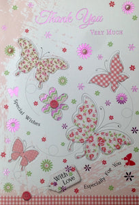 Thank You Very Much Butterflies Greeting Card