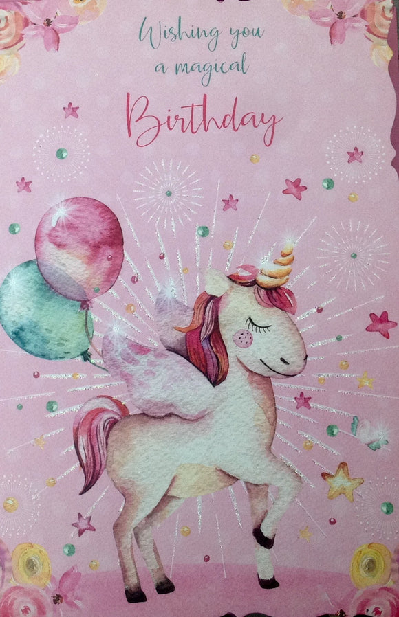 Wishing You A Magical Birthday Unicorn Greeting Card