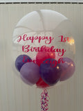 Personalised Clear Helium Filled Single Bubble Balloon With Balloons