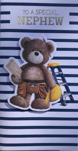 To A Special Nephew Teddy Bear Birthday Greeting Card