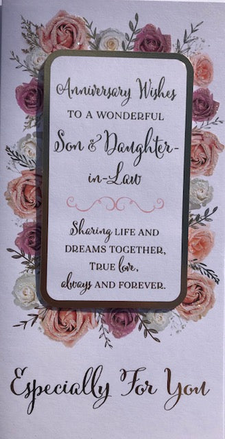 Anniversary Wishes To A Wonderful Son And Daughter-In-Law Greeting Card