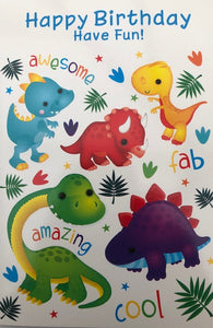 Dinosaurs Birthday Greeting Card