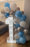 4ft LED Light Up Single Number With Balloon Garland
