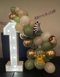 4ft LED Light Up Single Number With Balloon Garland
