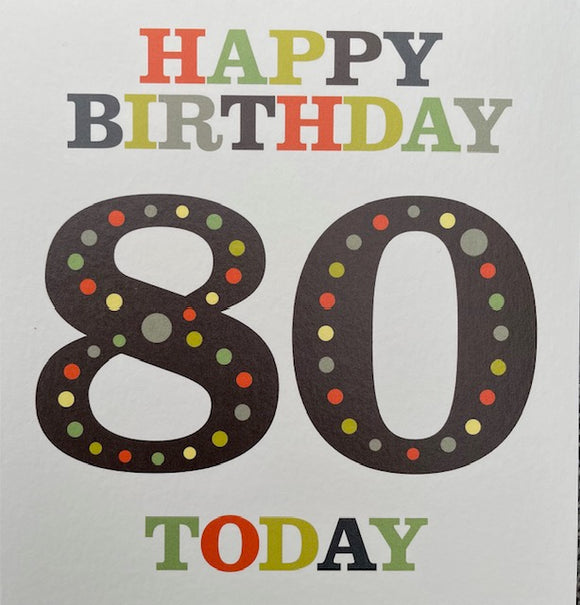Happy Birthday 80 Today Birthday Greeting Card