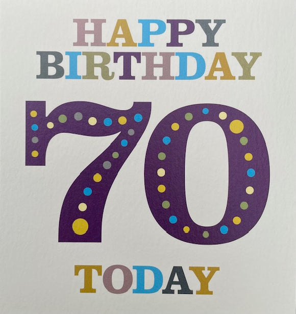 Happy Birthday 70 Today Birthday Greeting Card