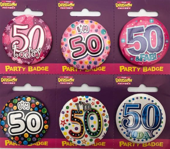 Age 50 Small Birthday Badge