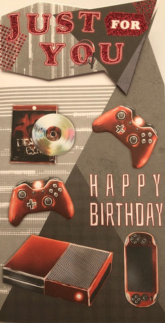Just For You Gaming Birthday Greeting Card